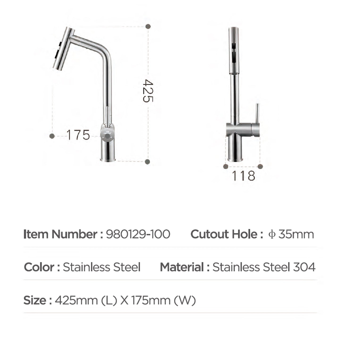 Grito de cocina monomando extraíble – Acabado oro negro / níquel cepillado Home & Garden - Home Improvement - Kitchen Fixtures - Kitchen Faucets | Zulter VIP .