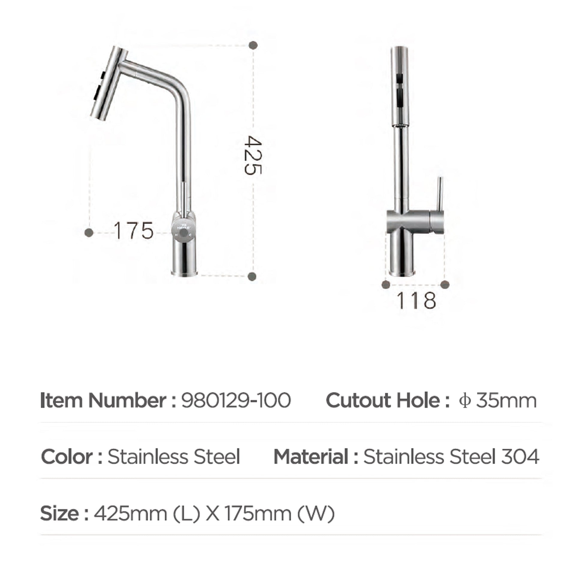 Grito de cocina monomando extraíble – Acabado oro negro / níquel cepillado Home & Garden - Home Improvement - Kitchen Fixtures - Kitchen Faucets | Zulter VIP .