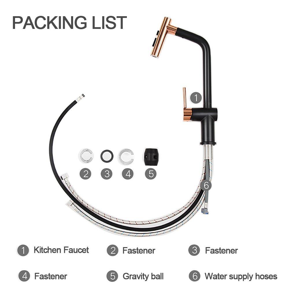 Grito de cocina monomando extraíble – Acabado oro negro / níquel cepillado Home & Garden - Home Improvement - Kitchen Fixtures - Kitchen Faucets | Zulter VIP .