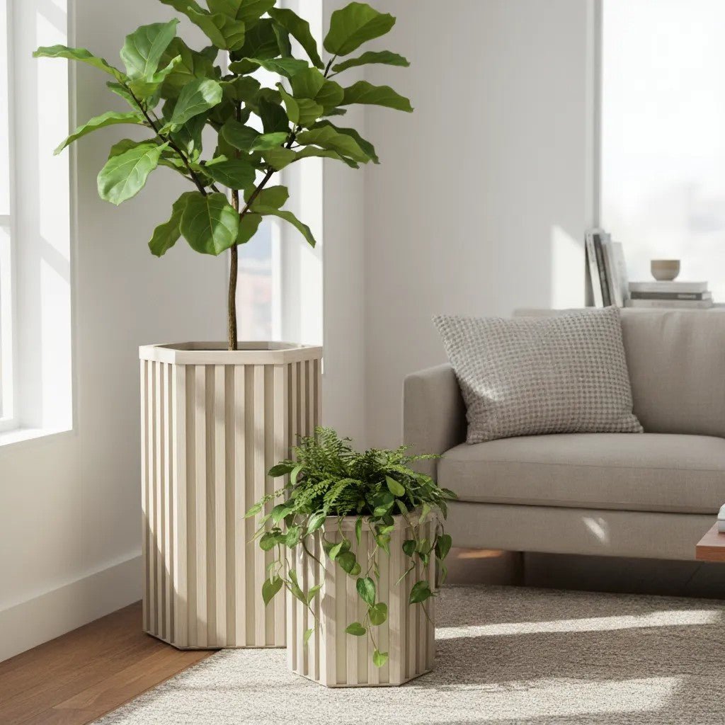 Jardineras Grandes con Columnas Hexagonales y Diseño Arquitectónico Moderno Home & Garden - Garden Supplies - Garden Pots & Planters | Zulter VIP .