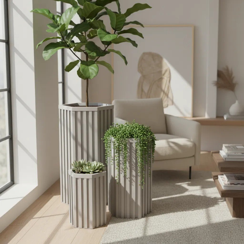 Jardineras Grandes con Columnas Hexagonales y Diseño Arquitectónico Moderno Home & Garden - Garden Supplies - Garden Pots & Planters | Zulter VIP .
