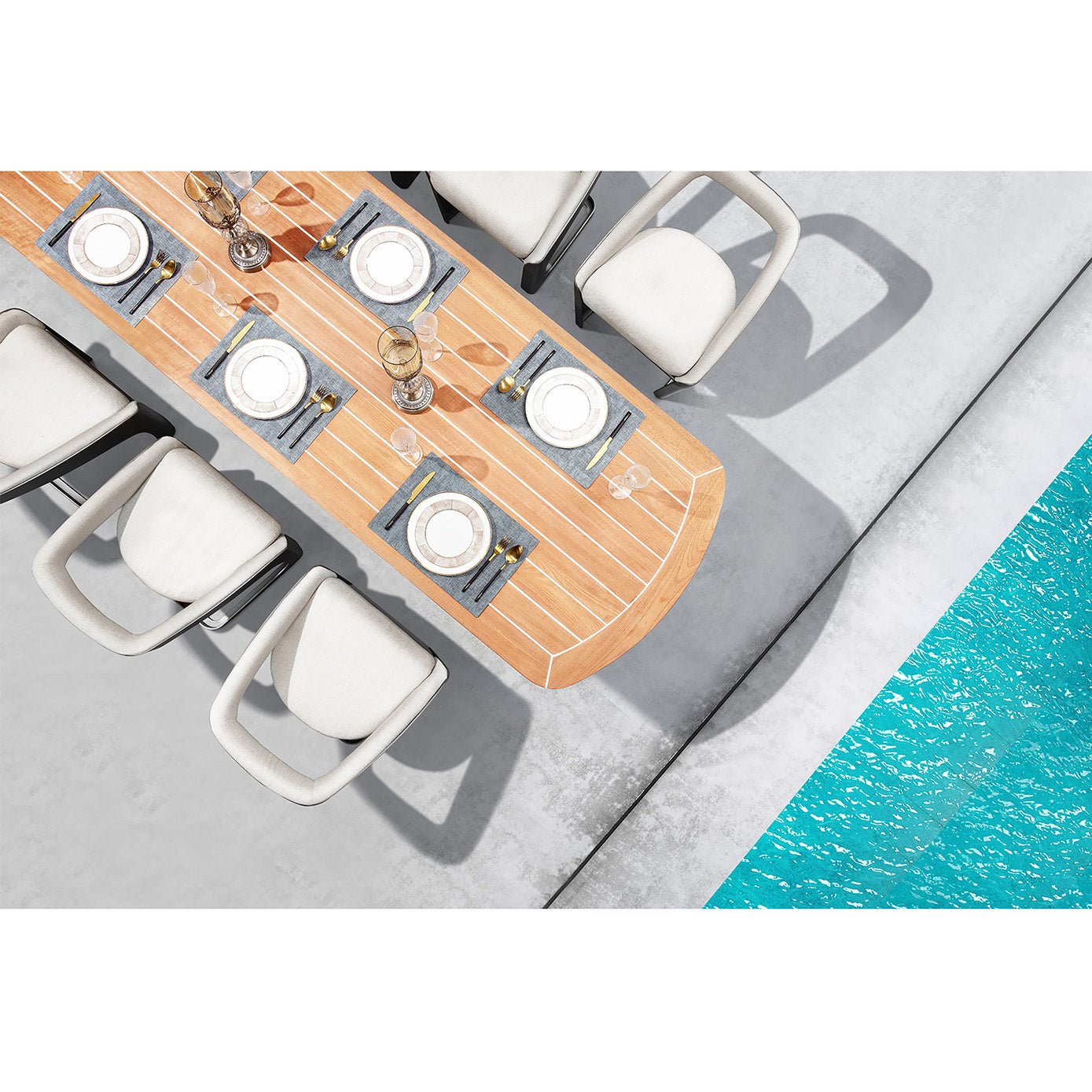 Juego de Comedor Exterior Onda – Teca Premium para 8 Personas Home & Garden - Furniture - Outdoor Furniture - Garden Sets | Zulter VIP .