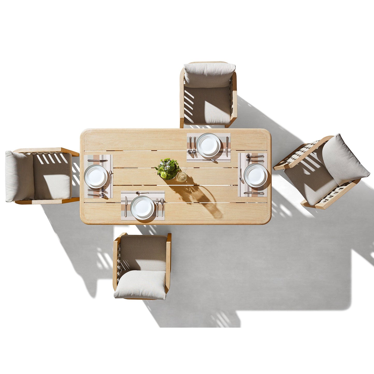 Juego de comedor exterior RIVA (6 personas, teca maciza, cojines incluidos) Home & Garden - Furniture - Outdoor Furniture - Garden Sets | Zulter VIP .