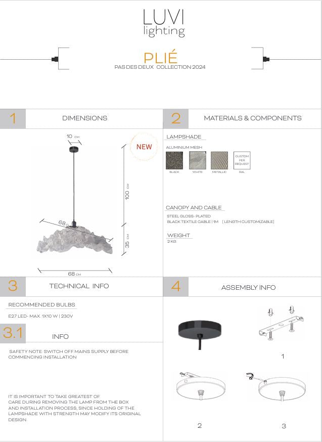 Lámpara Plié Metálica — elegancia suspendida Home & Garden - Home Improvement - Lights & Lighting - Lamps & Shades | Zulter VIP