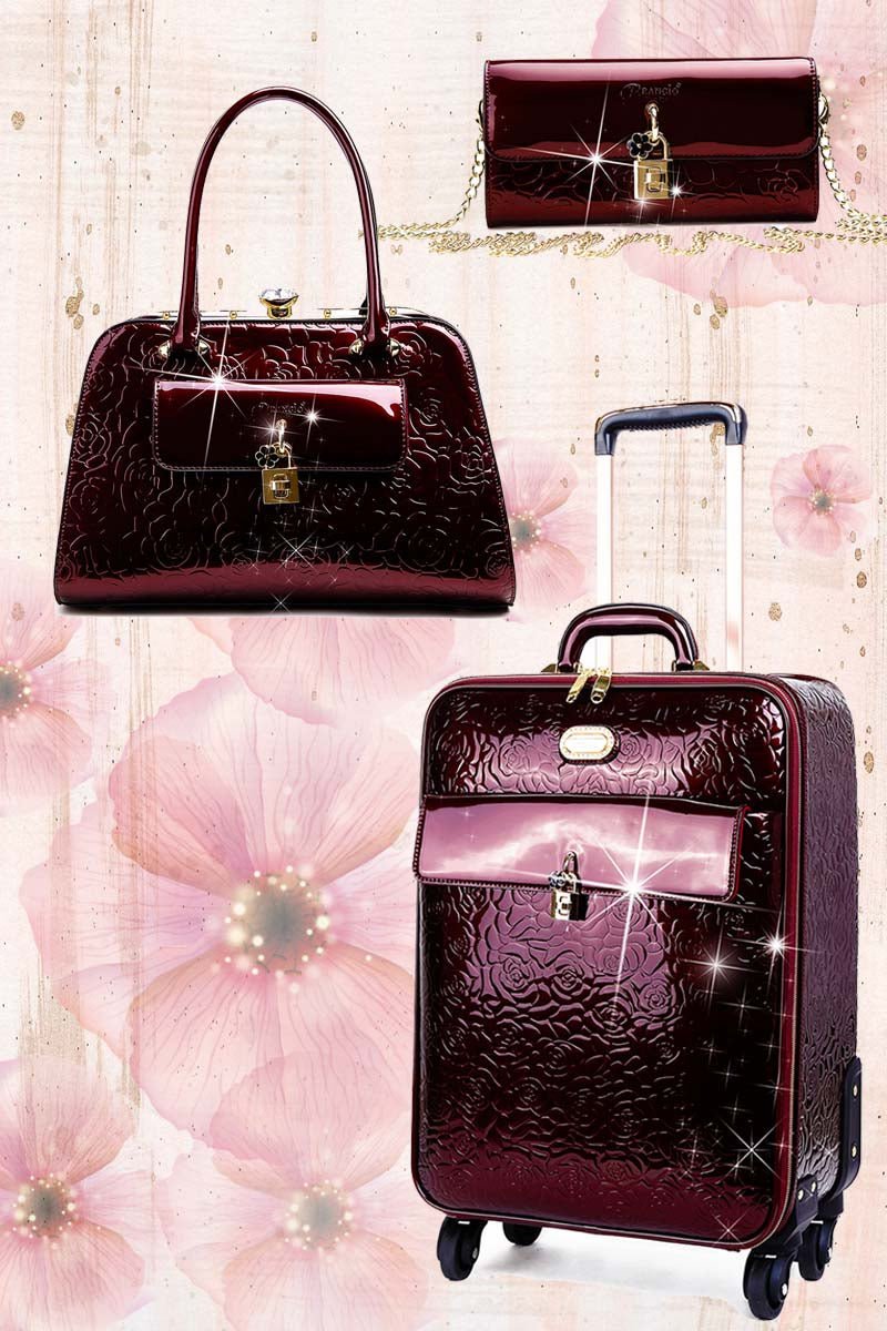 Maleta de 3 piezas en piel vegana con bolso y cartera a juego Bags & Luggage - Women's Bags - Backpacks | Zulter VIP .