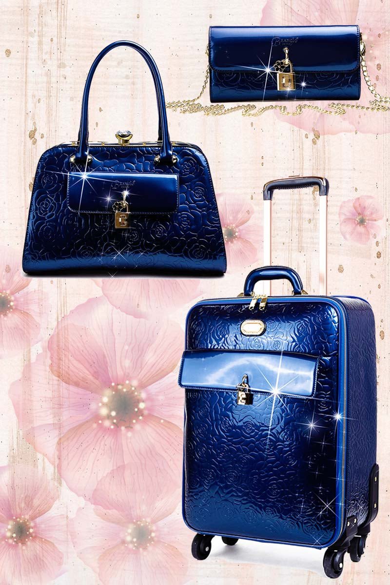 Maleta de 3 piezas en piel vegana con bolso y cartera a juego Bags & Luggage - Women's Bags - Backpacks | Zulter VIP .
