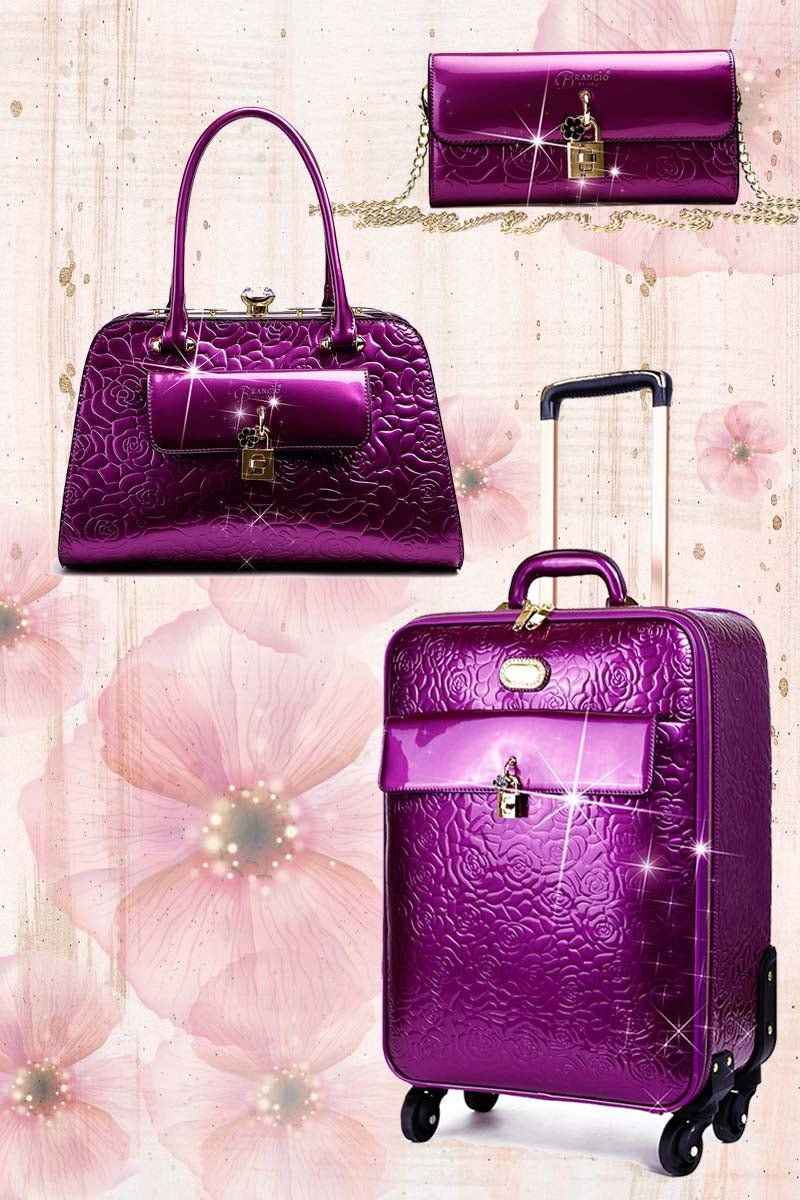 Maleta de 3 piezas en piel vegana con bolso y cartera a juego Bags & Luggage - Women's Bags - Backpacks | Zulter VIP .