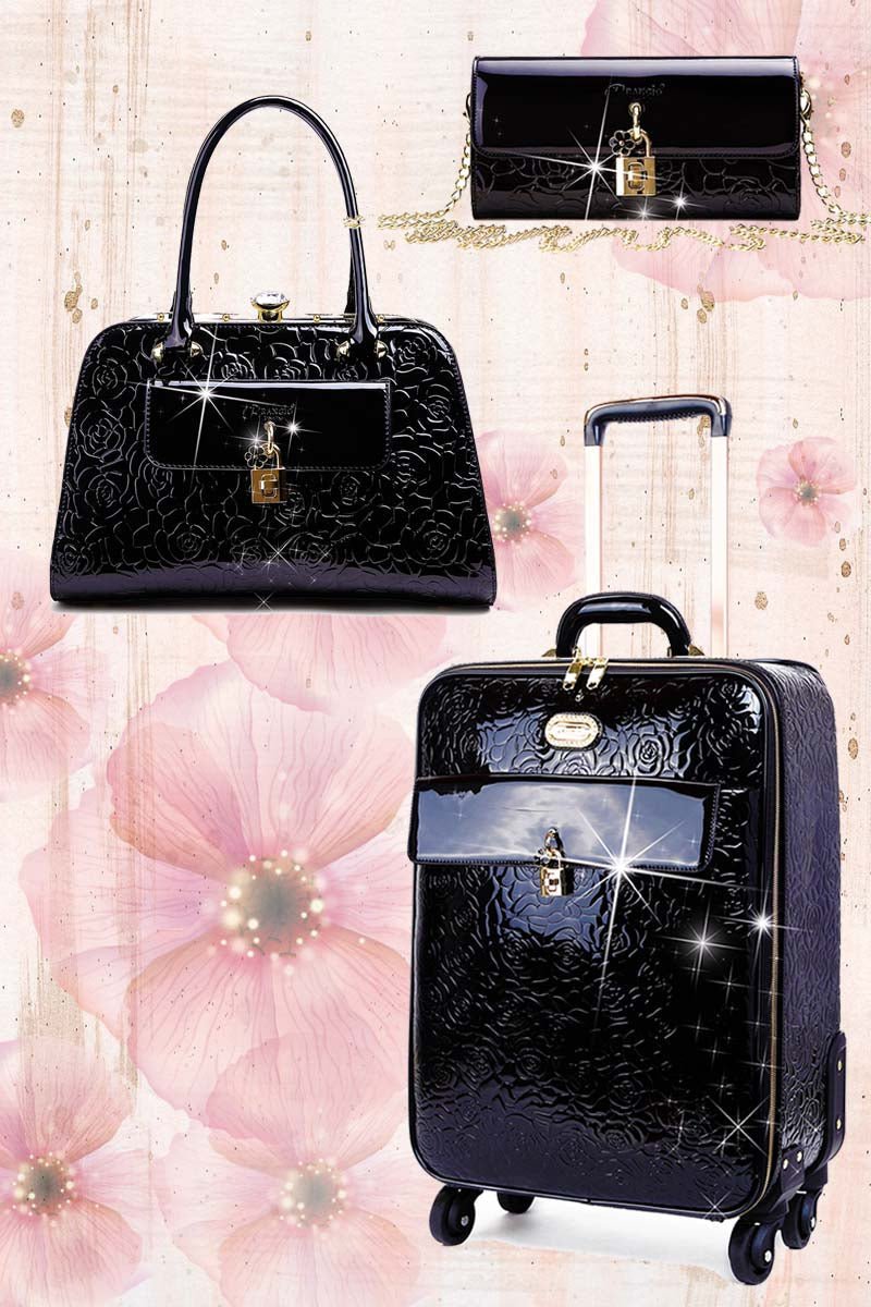 Maleta de 3 piezas en piel vegana con bolso y cartera a juego Bags & Luggage - Women's Bags - Backpacks | Zulter VIP .