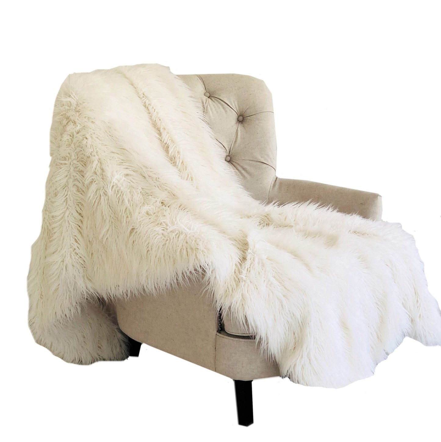 Manta premium de lujo con acabado mongol en tono blanco roto ultrasuave Home & Garden - Home Textile - Pillows | Zulter VIP .