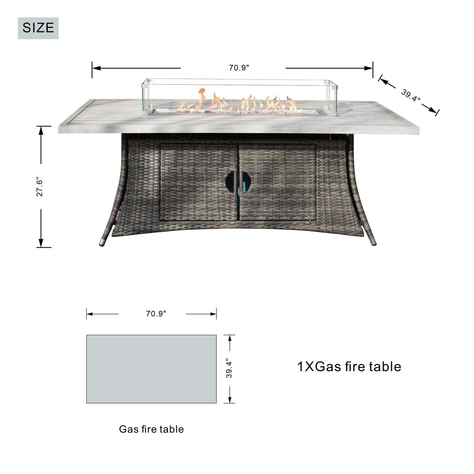 Mesa de comedor con fogón central de ratán sintético y aluminio – Diseño exclusivo para exterior e interior Home & Garden - Kitchen, Dining & Bar - Table Decoration & Accessories | Zulter VIP