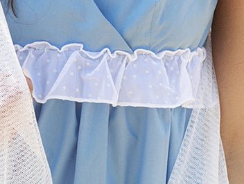 Minivestido azul de algodón con volantes Women's Fashion - Women's Clothing - Dress | Zulter VIP .