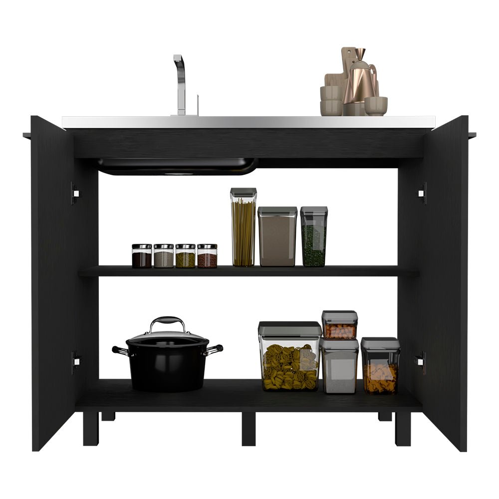 Mueble fregadero Burwood negro con fregadero integrado y amplio almacenamiento Home & Garden - Furniture - Home Furniture - Kitchen Furniture | Zulter VIP