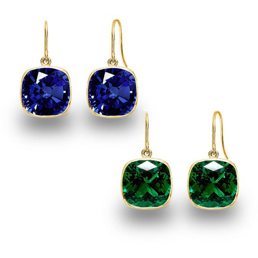 Pendientes colgantes en oro 14K con zafiro y esmeralda cultivados (5 ct) Jewelry & Accessories - Earrings - Drop Earrings | Zulter VIP