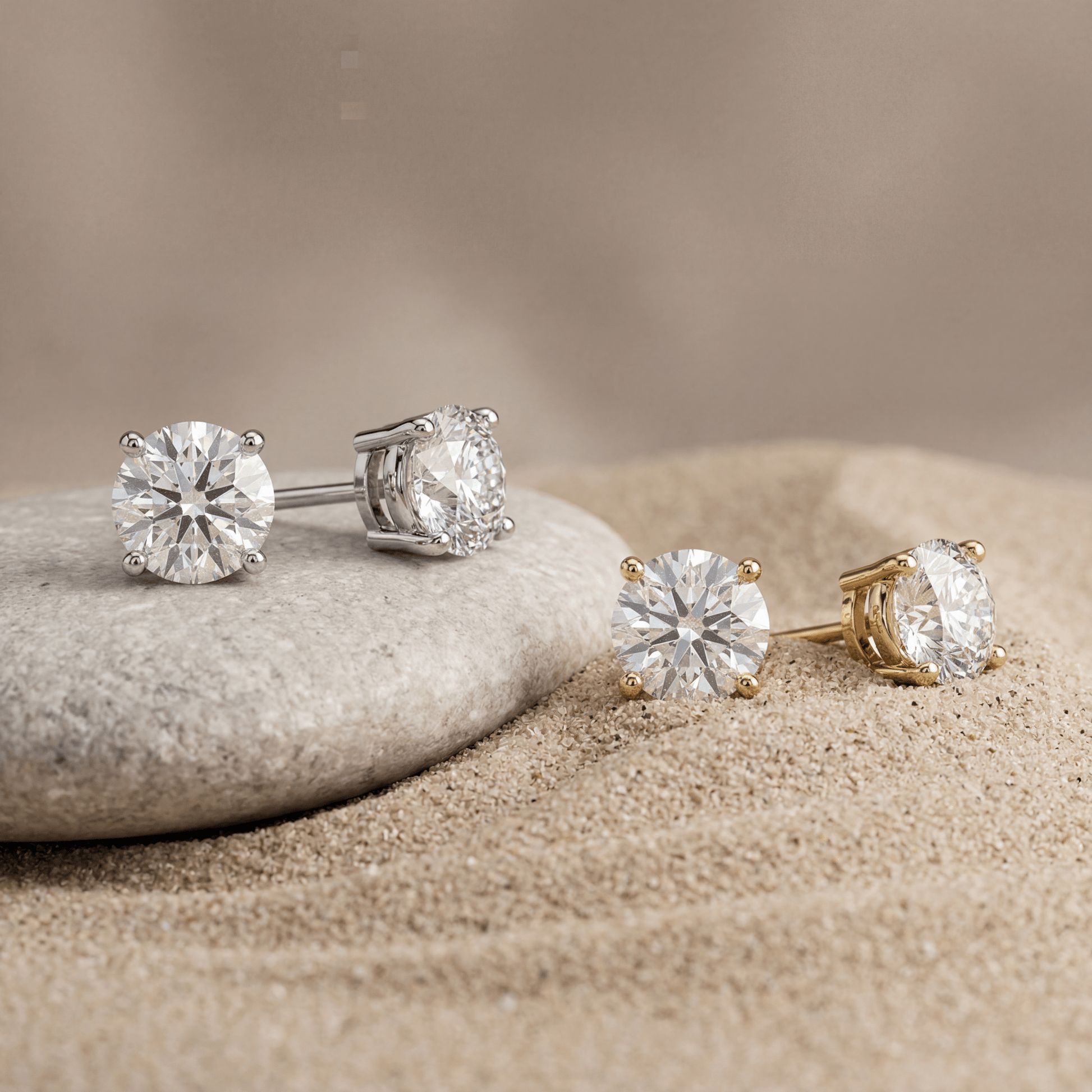 Pendientes de diamantes cultivados 2,00 ct en oro 14K con certificación AGI Jewelry & Accessories - Earrings - Stud Earrings | Zulter VIP .