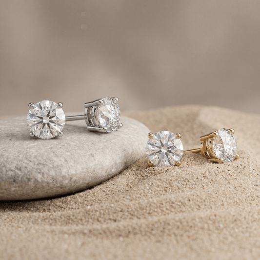 Pendientes de diamantes cultivados 2,00 ct en oro 14K con certificación AGI Jewelry & Accessories - Earrings - Stud Earrings | Zulter VIP .