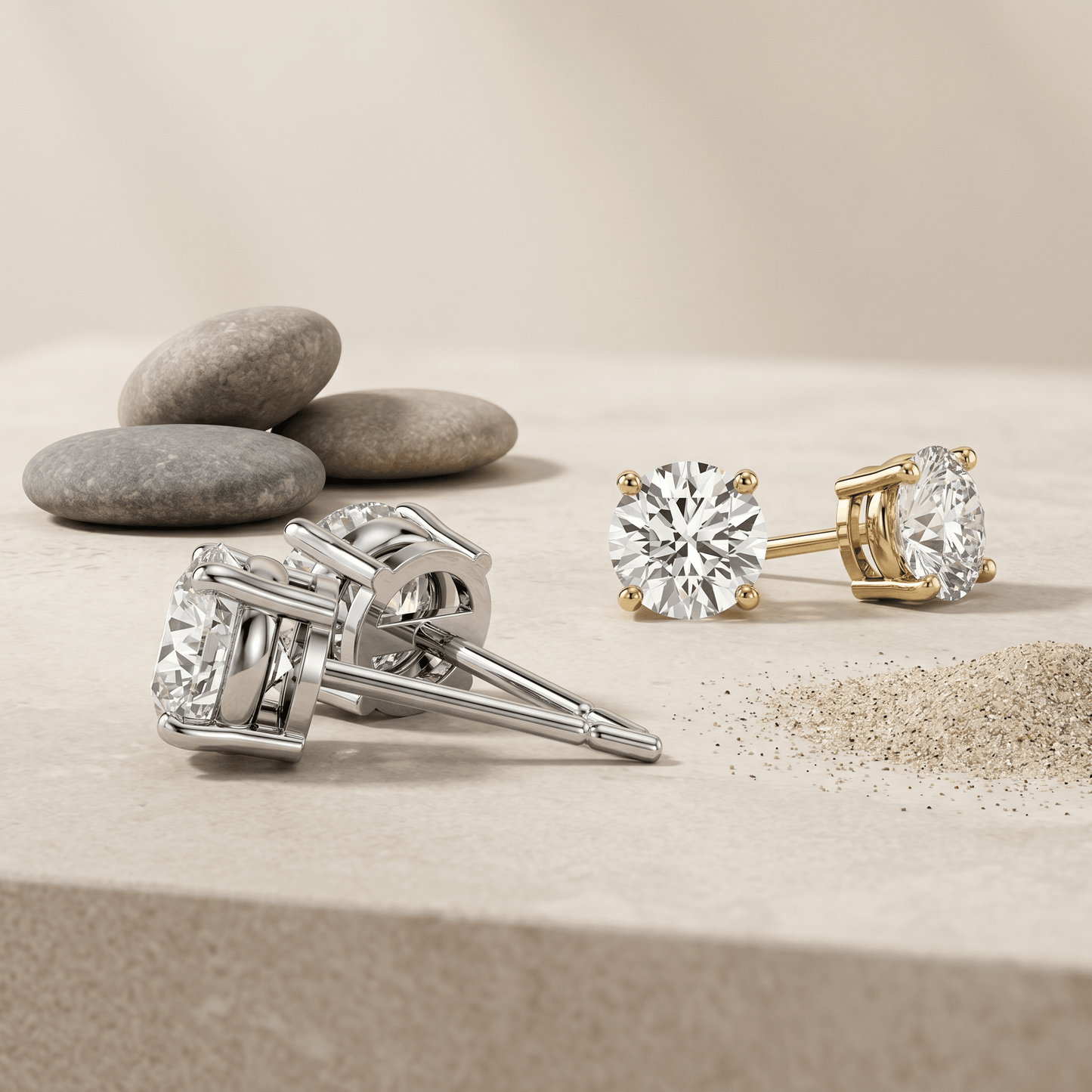 Pendientes de diamantes cultivados en laboratorio 4 CTW | Oro 14K blanco o amarillo Jewelry & Accessories - Earrings - Stud Earrings | Zulter VIP .