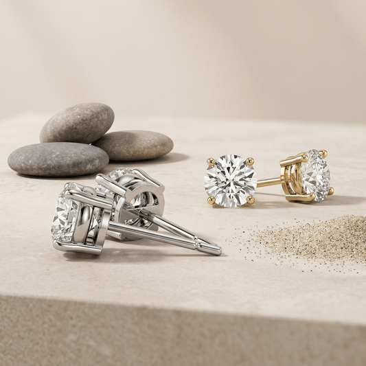 Pendientes de diamantes cultivados en laboratorio 4 CTW | Oro 14K blanco o amarillo Jewelry & Accessories - Earrings - Stud Earrings | Zulter VIP .