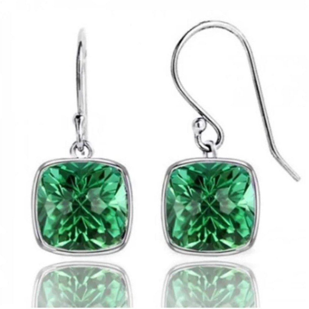 Pendientes de esmeralda de laboratorio 4,50 quilates en plata 925 – Lujo atemporal Jewelry & Accessories - Earrings - Drop Earrings | Zulter VIP