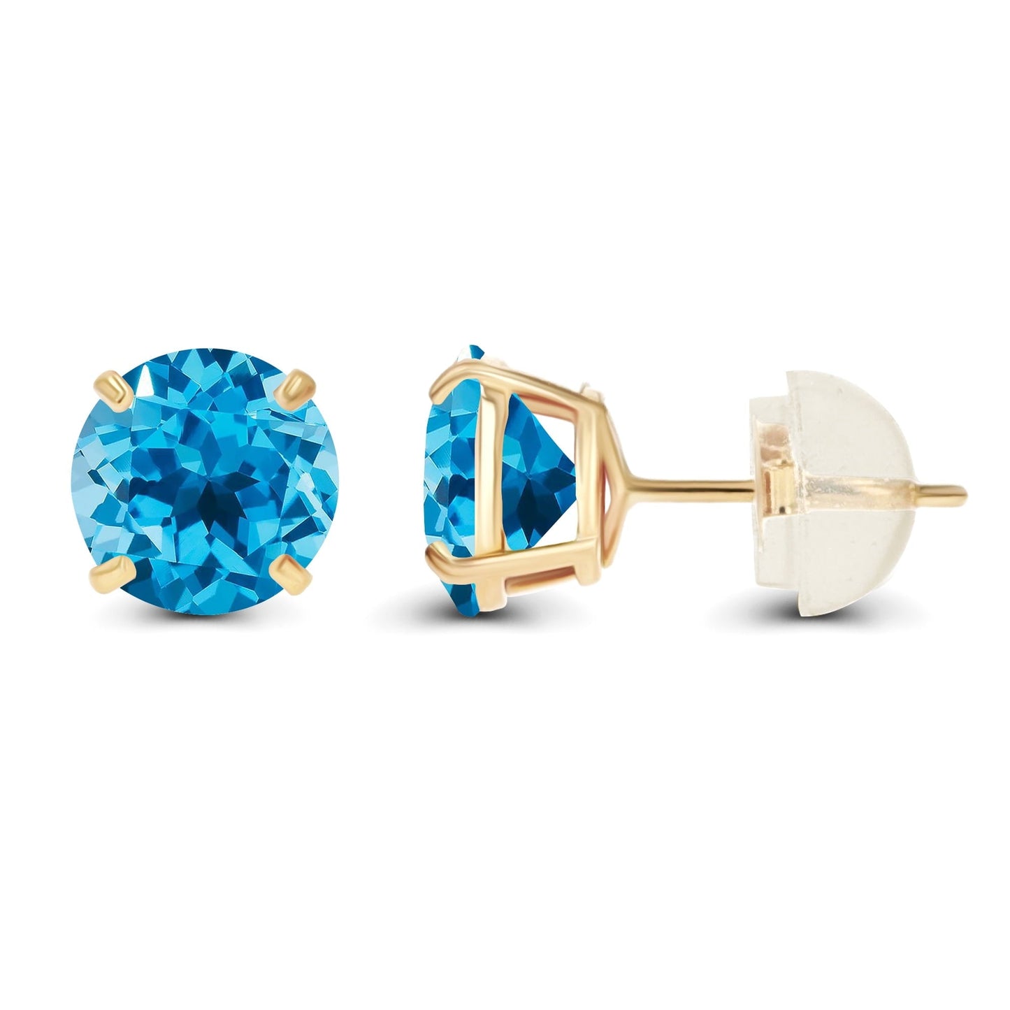 Pendientes Topacio Azul Suizo Natural 2.00 CTW en Oro Amarillo 14k Jewelry & Accessories - Earrings - Stud Earrings | Zulter VIP