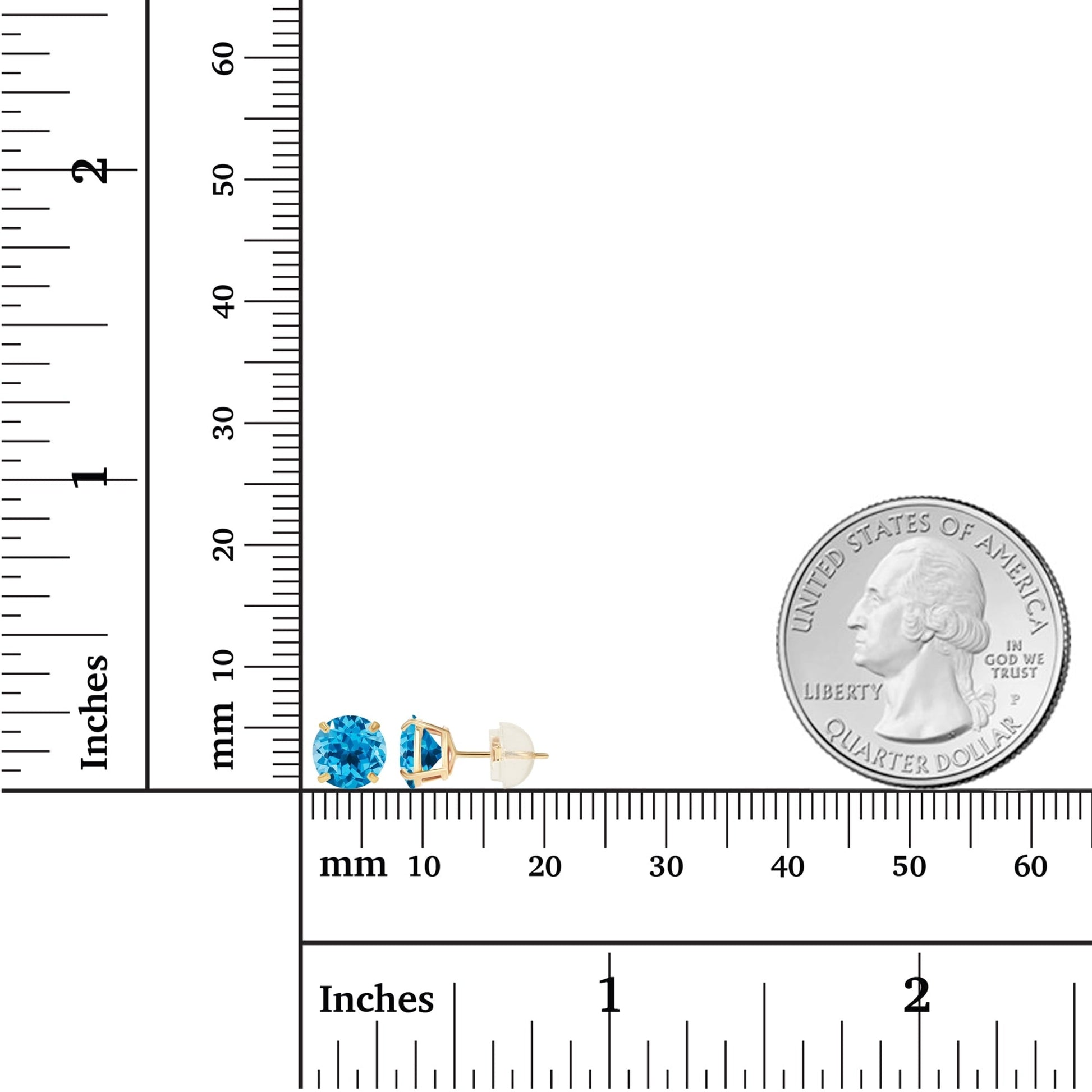 Pendientes Topacio Azul Suizo Natural 2.00 CTW en Oro Amarillo 14k Jewelry & Accessories - Earrings - Stud Earrings | Zulter VIP