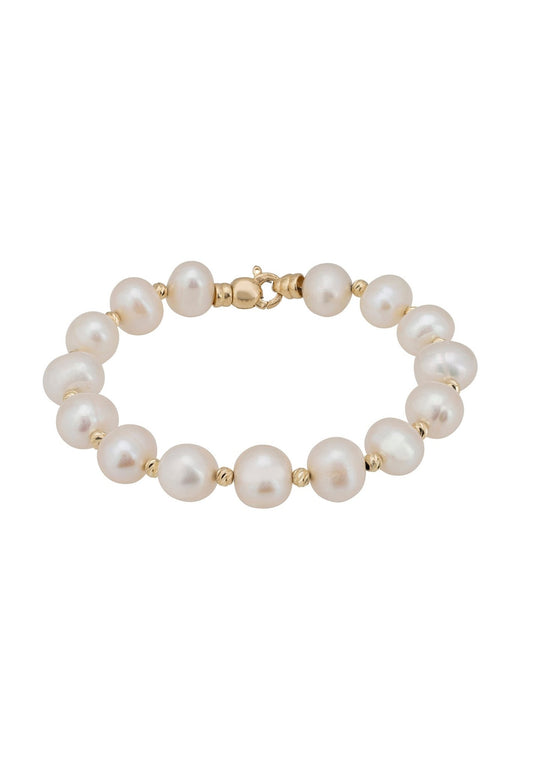Pulsera clásica de perlas naturales en oro macizo de 14 K – Elegancia atemporal Jewelry & Accessories - Fine Jewelry - Bracelets & Bangles | Zulter VIP .