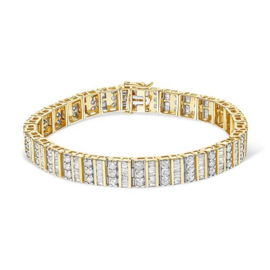 Pulsera de oro amarillo con diamantes redondos y baguette (5,50 quilates) Jewelry & Accessories - Fine Jewelry - Bracelets & Bangles | Zulter VIP .