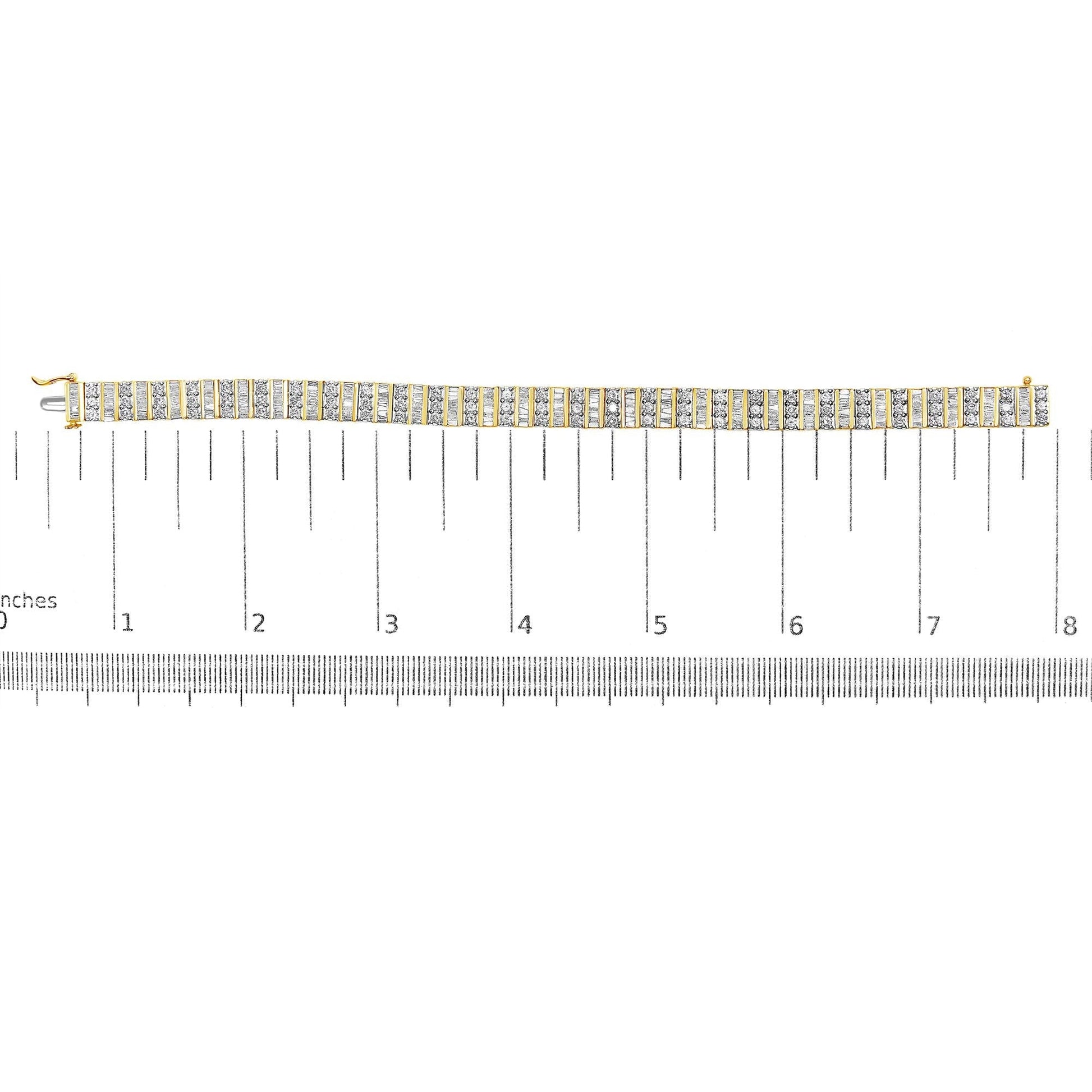 Pulsera de oro amarillo con diamantes redondos y baguette (5,50 quilates) Jewelry & Accessories - Fine Jewelry - Bracelets & Bangles | Zulter VIP .