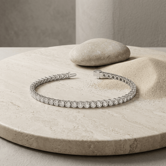 Pulsera de tenis con 6 quilates de diamantes éticos certificados AGI en oro de 14K Jewelry & Accessories - Bracelets & Bangles - Strand Bracelets | Zulter VIP .