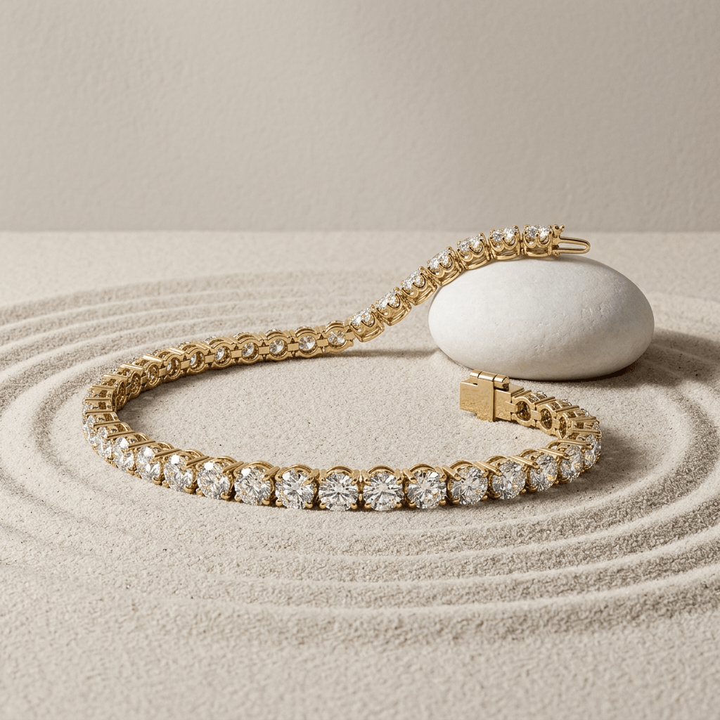 Pulsera de tenis con 6,5 quilates de diamantes certificados AGI en oro de 14K Jewelry & Accessories - Bracelets & Bangles - Chain & Link Bracelets | Zulter VIP .