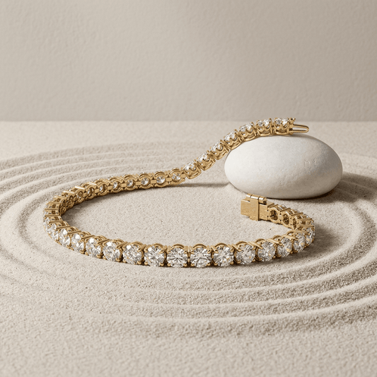 Pulsera de tenis con 6,5 quilates de diamantes certificados AGI en oro de 14K Jewelry & Accessories - Bracelets & Bangles - Chain & Link Bracelets | Zulter VIP .