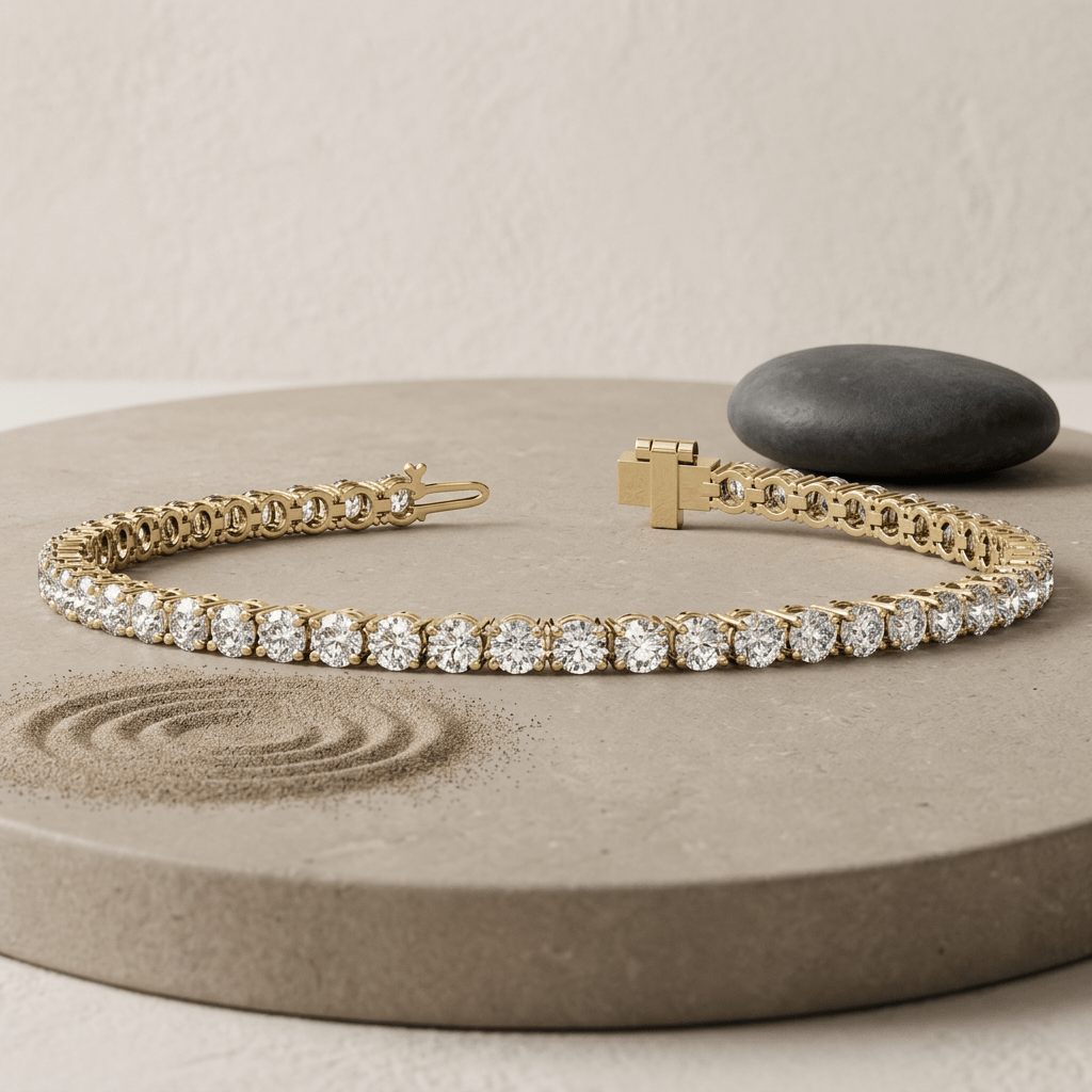 Pulsera de tenis con moissanitas creadas en laboratorio de 6 quilates | Oro 14K o Plata esterlina Jewelry & Accessories - Bracelets & Bangles - Strand Bracelets | Zulter VIP .