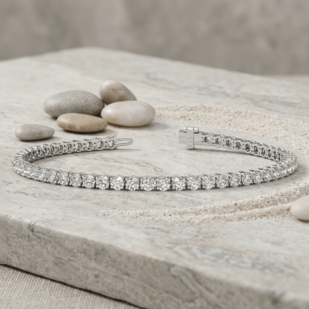 Pulsera tenis de diamantes de laboratorio 4.00 CTW en oro 14K con certificación AGI Jewelry & Accessories - Bracelets & Bangles - Chain & Link Bracelets | Zulter VIP .