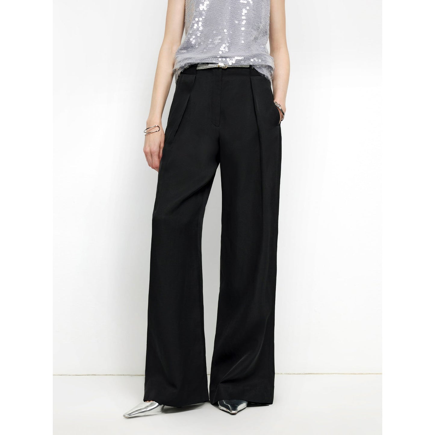 "Relaxed Old Money" Acetate Linen Old Money - Inspired Draped Mid - Waist Single - Pleat Straight - Leg Wide - Leg Casual Pants Women's Fashion - Women's Clothing - Bottoms - Pants & Capris | Zulter VIP