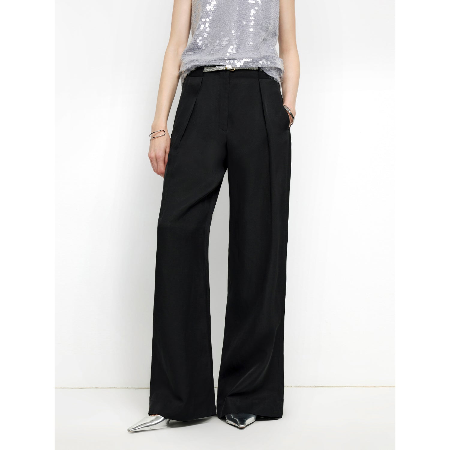"Relaxed Old Money" Acetate Linen Old Money - Inspired Draped Mid - Waist Single - Pleat Straight - Leg Wide - Leg Casual Pants Women's Fashion - Women's Clothing - Bottoms - Pants & Capris | Zulter VIP