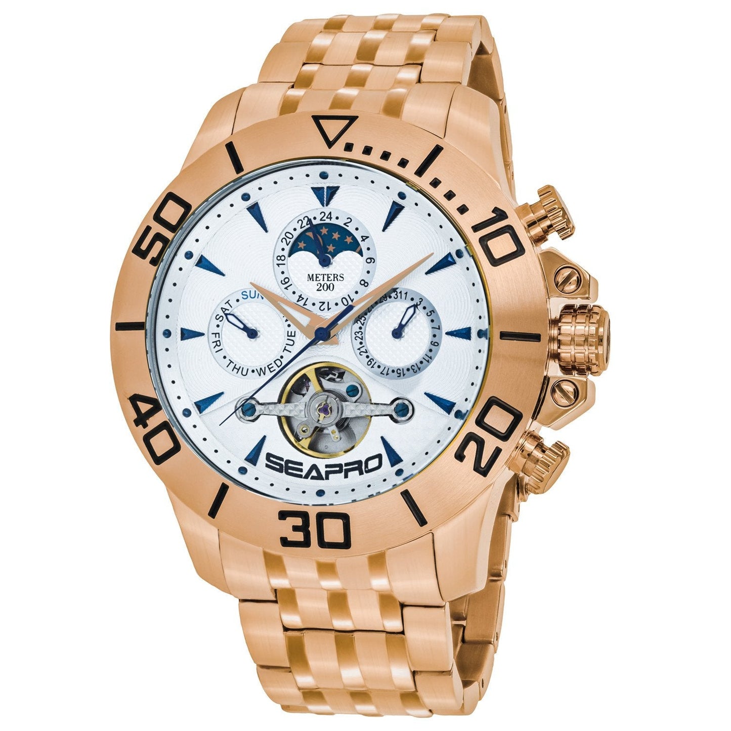Reloj automático de acero inoxidable con diseño elegante y acabado en oro rosa Men's Fashion - Men's Watches | Zulter VIP .
