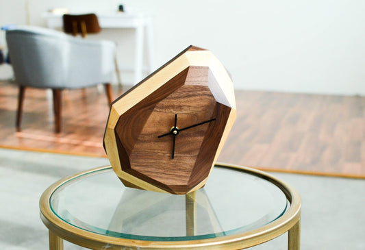 Reloj Geométrico Artesanal en Madera Premium – Para Pared o Mesa Home & Garden - Furniture - Home Furniture | Zulter VIP .