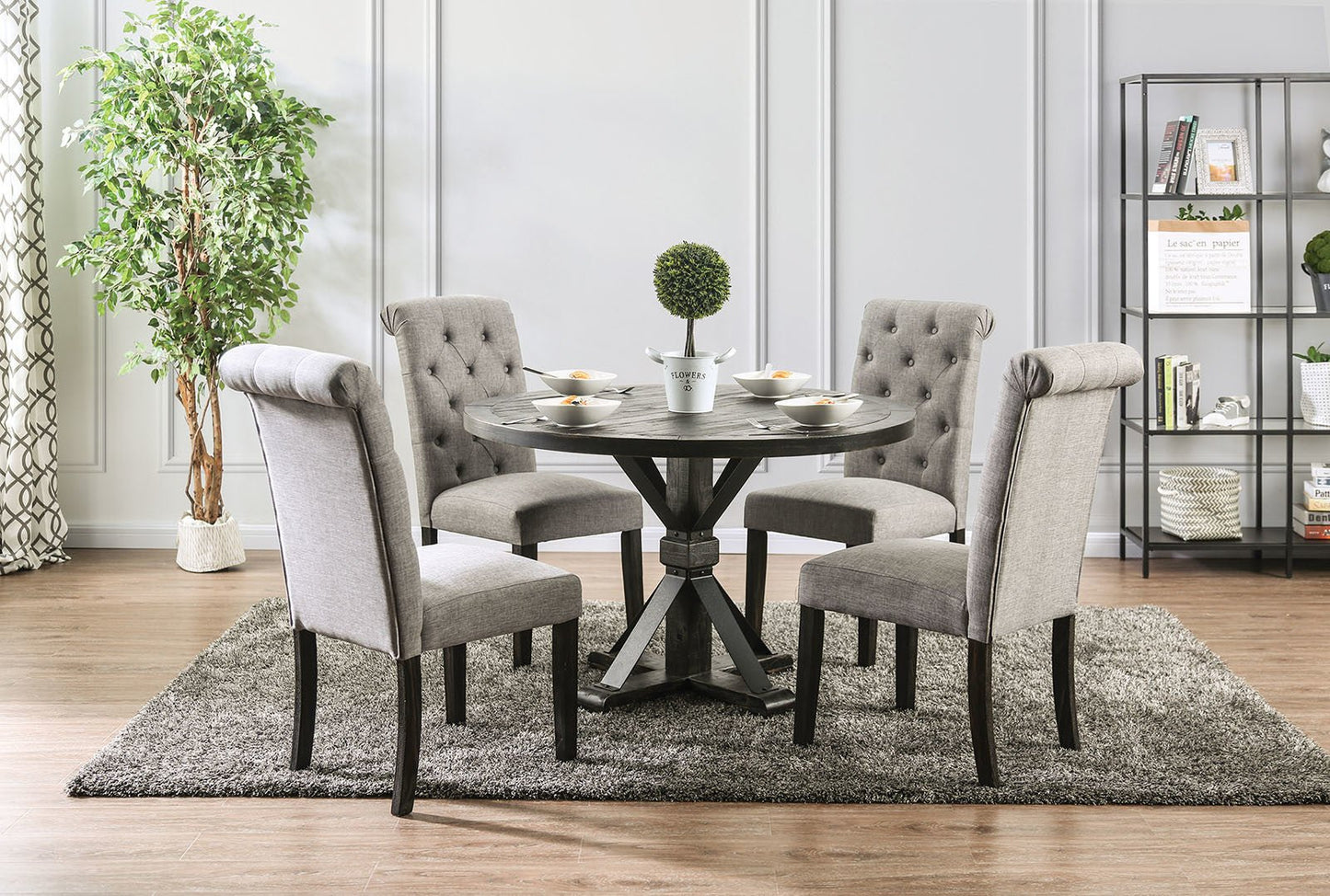 Set de 2 Sillas Vintage de Madera y Lino – Diseño Elegante para Comedor o Salón Home & Garden - Furniture - Home Furniture - Dining Room Furniture | Zulter VIP