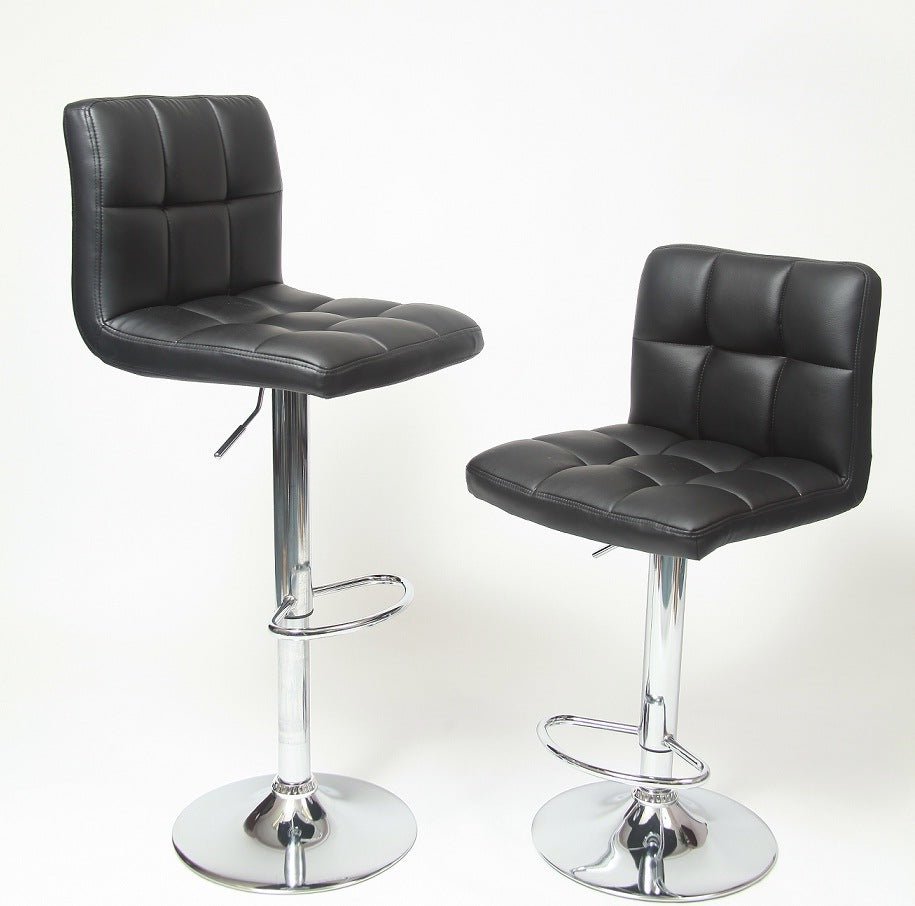Set de 2 Taburetes de Bar Hidráulicos Premium – Piel sintética negra, diseño giratorio y ajustable Home & Garden - Furniture - Bar Furniture - Bar Chairs | Zulter VIP