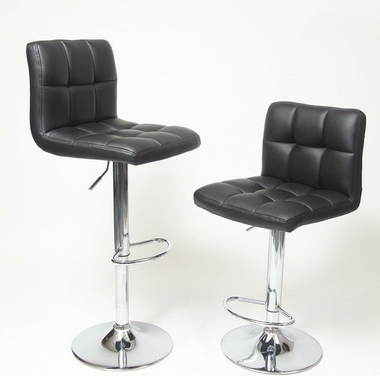 Set de 2 Taburetes de Bar Hidráulicos Premium – Piel sintética negra, diseño giratorio y ajustable Home & Garden - Furniture - Bar Furniture - Bar Chairs | Zulter VIP