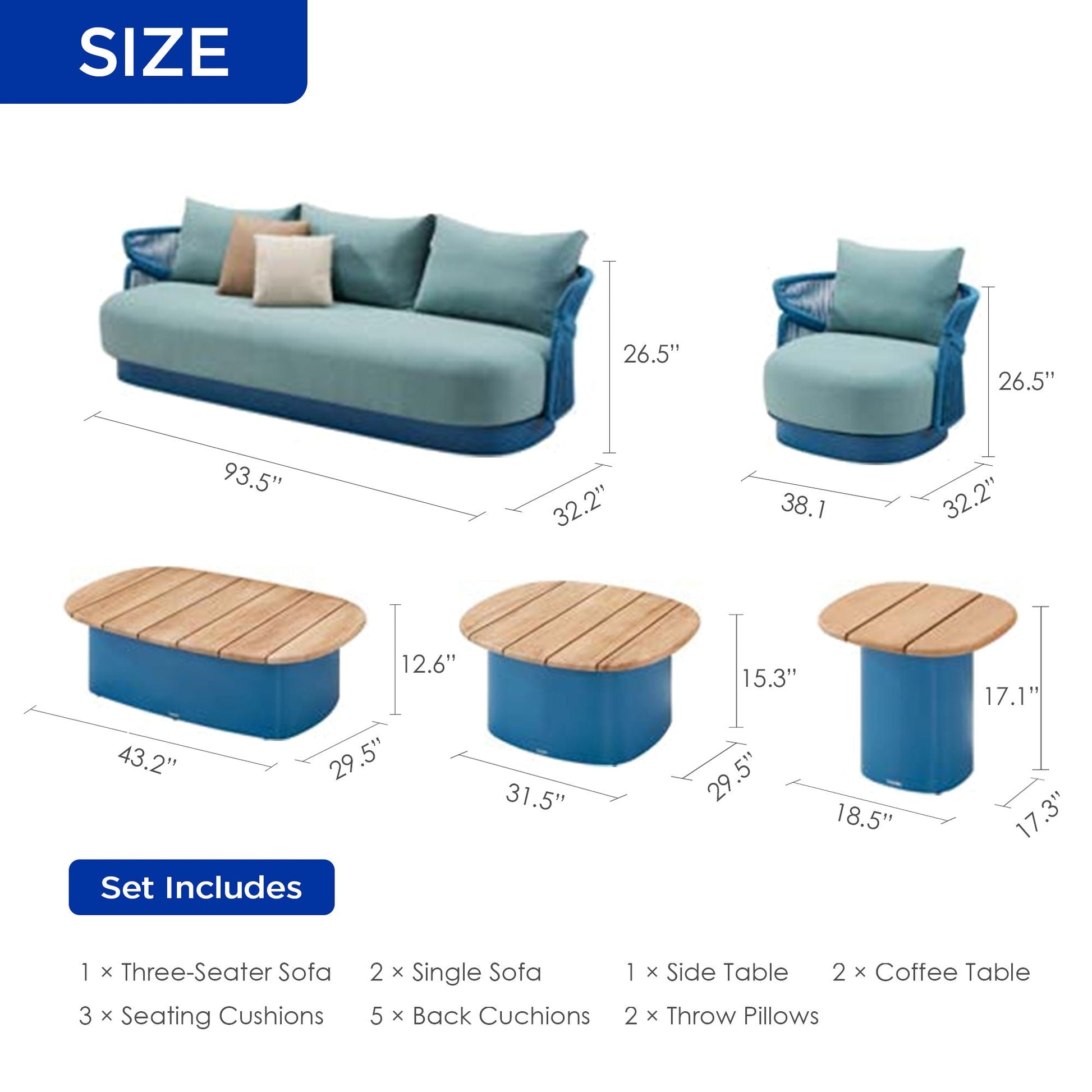 Set Exterior HIGOLD Aio en Teca y Aluminio Premium – Sofá de 5 Plazas con Cojines Extra Gruesos Home & Garden - Furniture - Outdoor Furniture - Garden Sets | Zulter VIP .