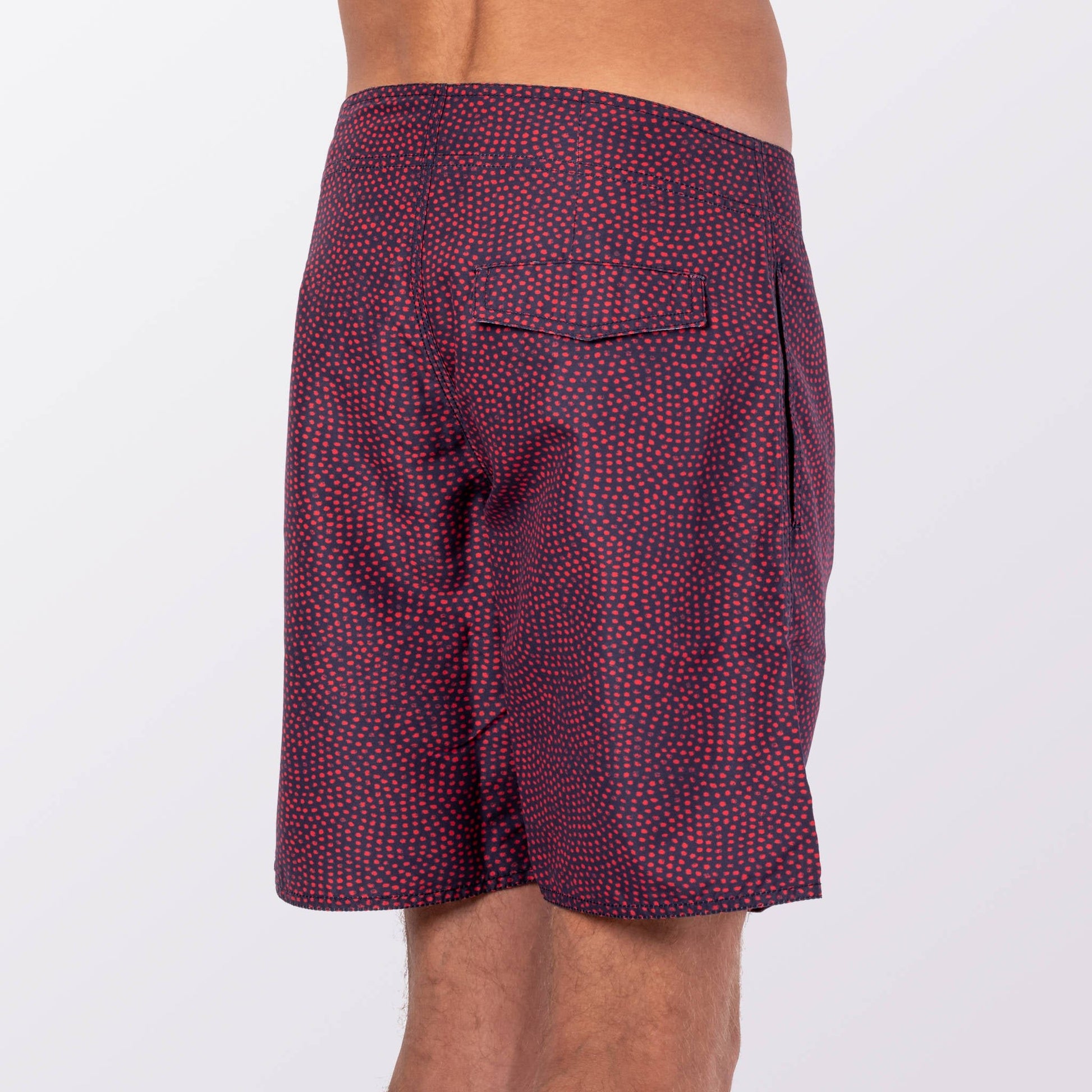 🌊 Shorts de playa Goloritze – Azul marino con detalles en rojo Men's Fashion - Men's Clothing - Board Shorts | Zulter VIP