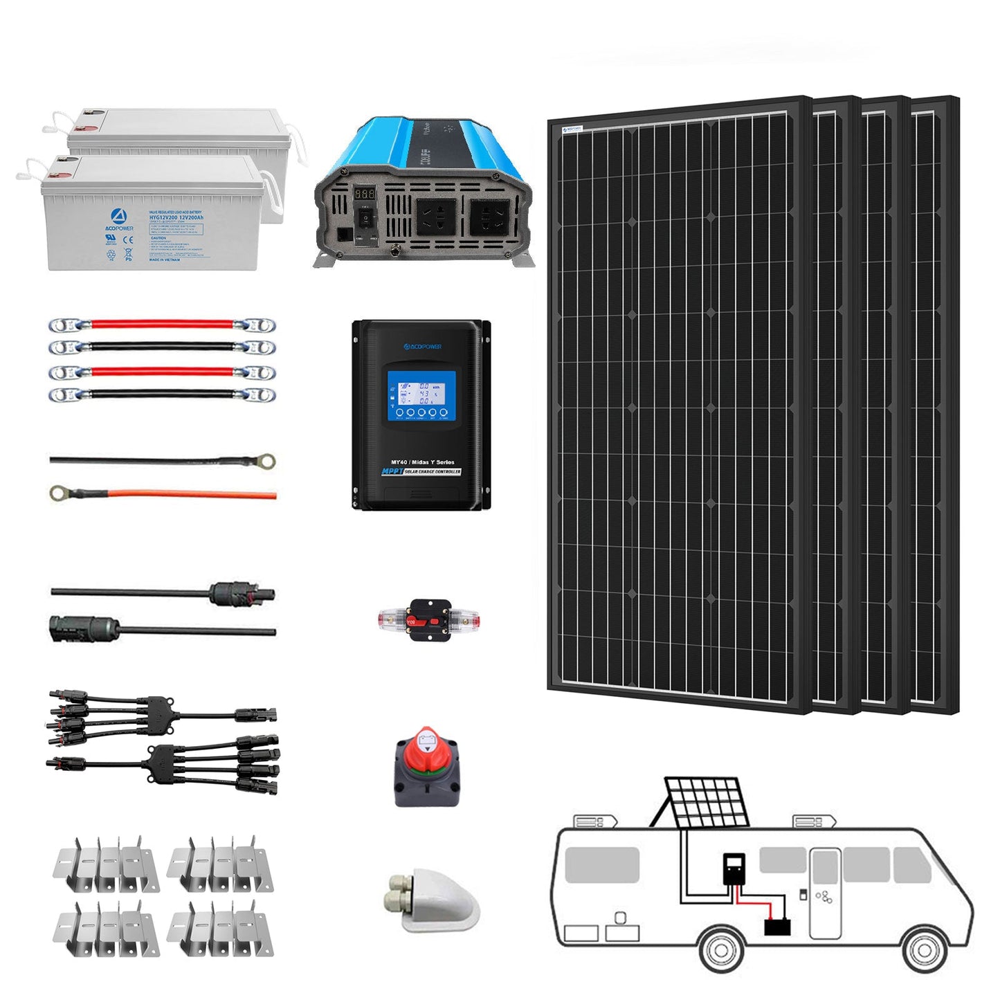 Sistema Solar Premium Autónomo de 400W para Aventuras Sin Límites Home & Garden - Home Improvement - Electrical Equipments & Supplies - Solar Power | Zulter VIP .