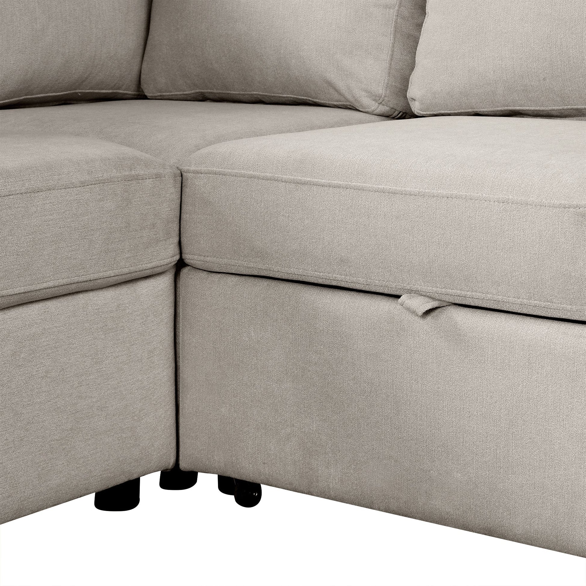 Sofá Cama Seccional en U de 109" con Puertos USB, Almacenamiento y Cojines – Confort y Funcionalidad Premium Home & Garden - Furniture - Home Furniture | Zulter VIP