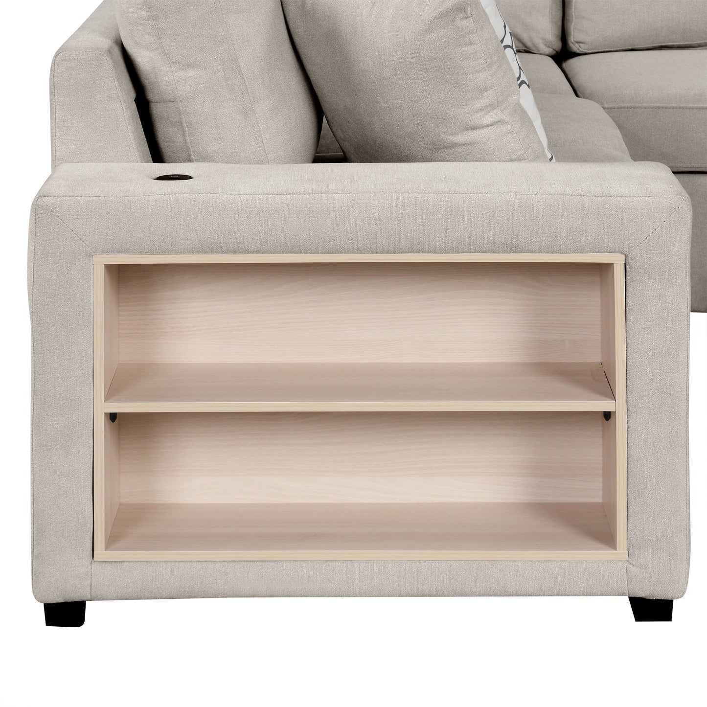 Sofá Cama Seccional en U de 109" con Puertos USB, Almacenamiento y Cojines – Confort y Funcionalidad Premium Home & Garden - Furniture - Home Furniture | Zulter VIP