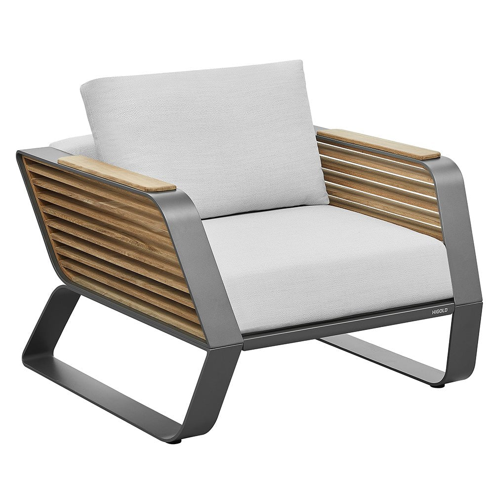 Sofá exterior premium para 5 personas en aluminio y teca con diseño envolvente Home & Garden - Furniture - Outdoor Furniture - Garden Sets | Zulter VIP .