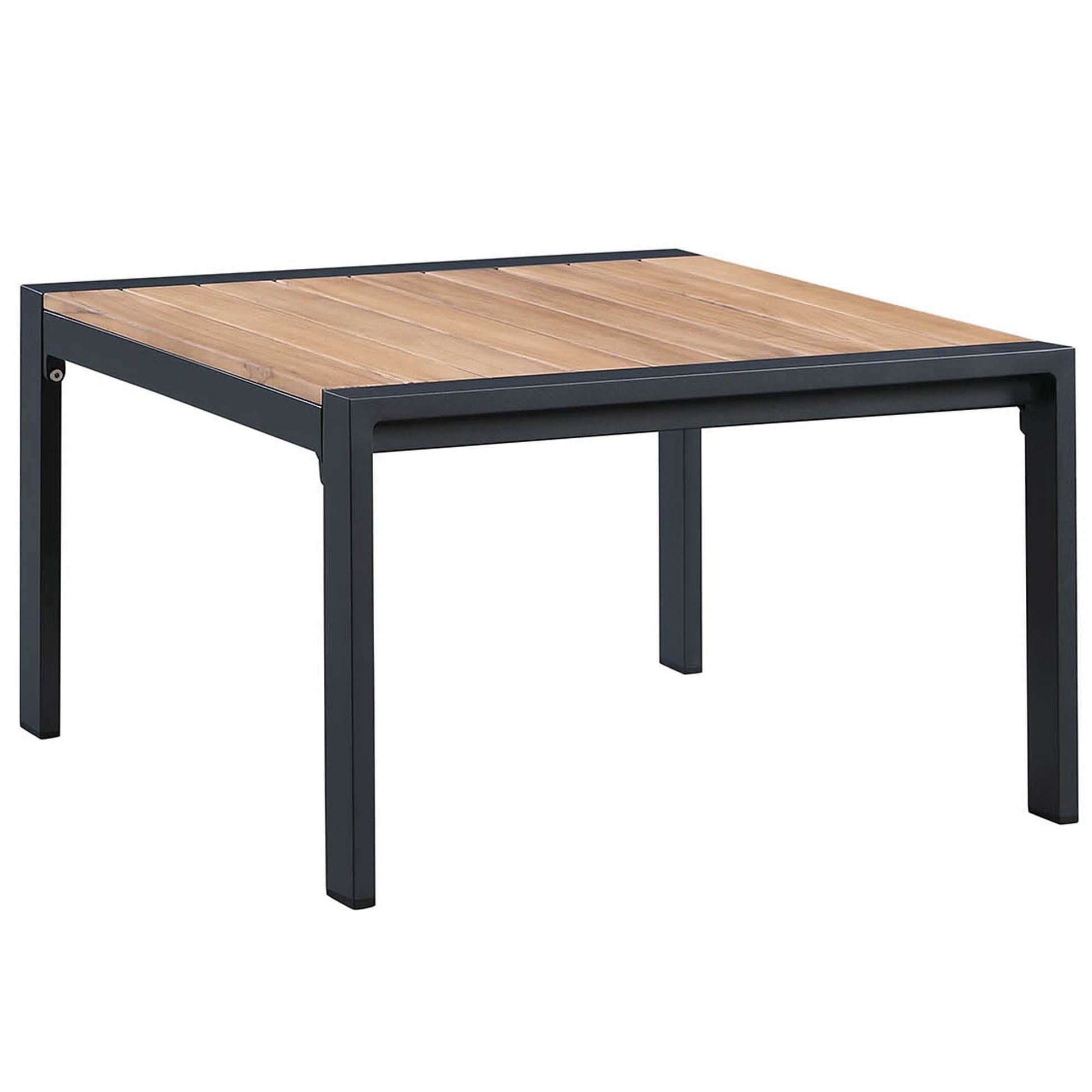 Sofá seccional exterior Rossio de 4 piezas con estructura en aluminio carbón mate y acabado en teca Home & Garden - Furniture - Outdoor Furniture - Garden Sofas | Zulter VIP .