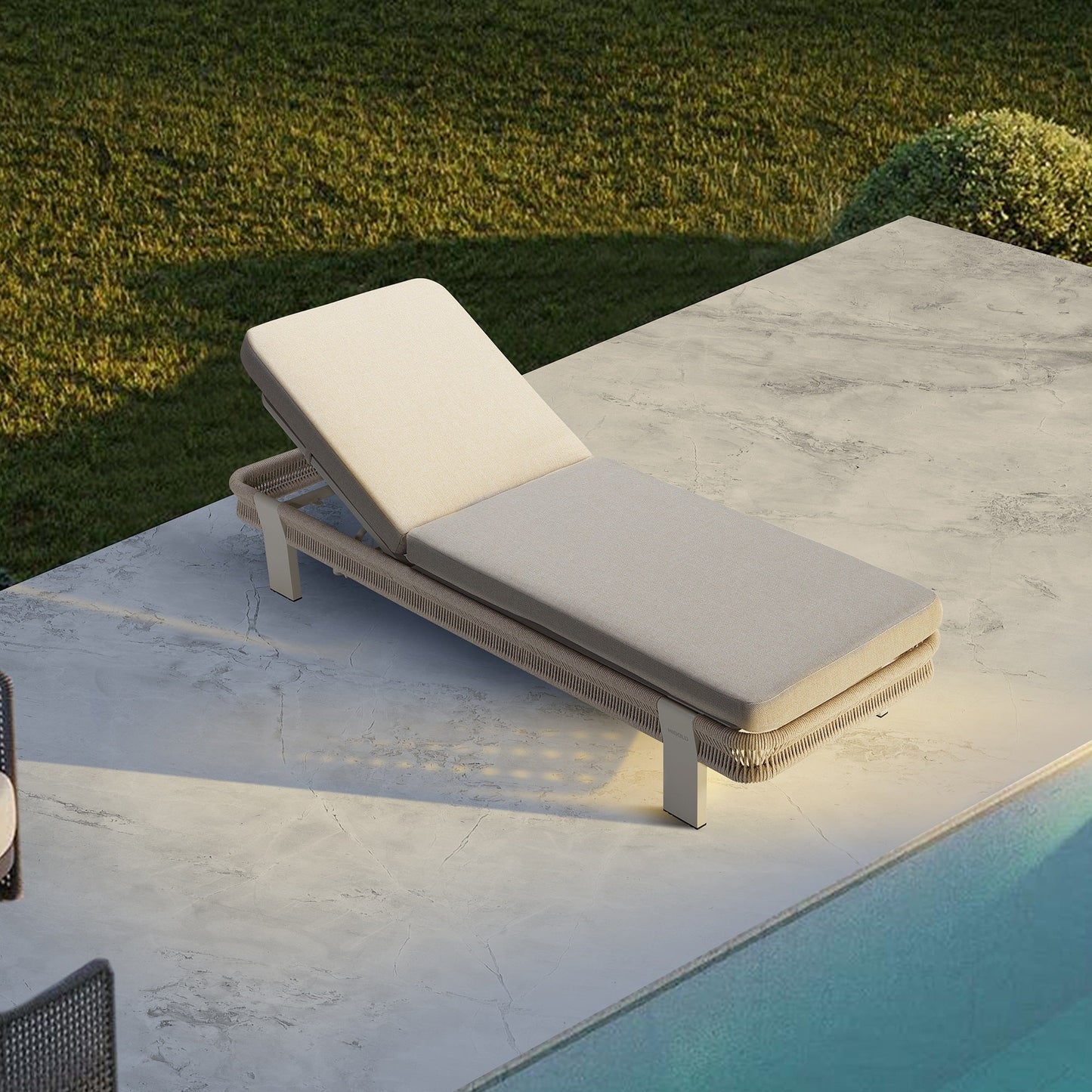 Tumbona de exterior con cojín beige – Diseño premium Home & Garden - Furniture | Zulter VIP .
