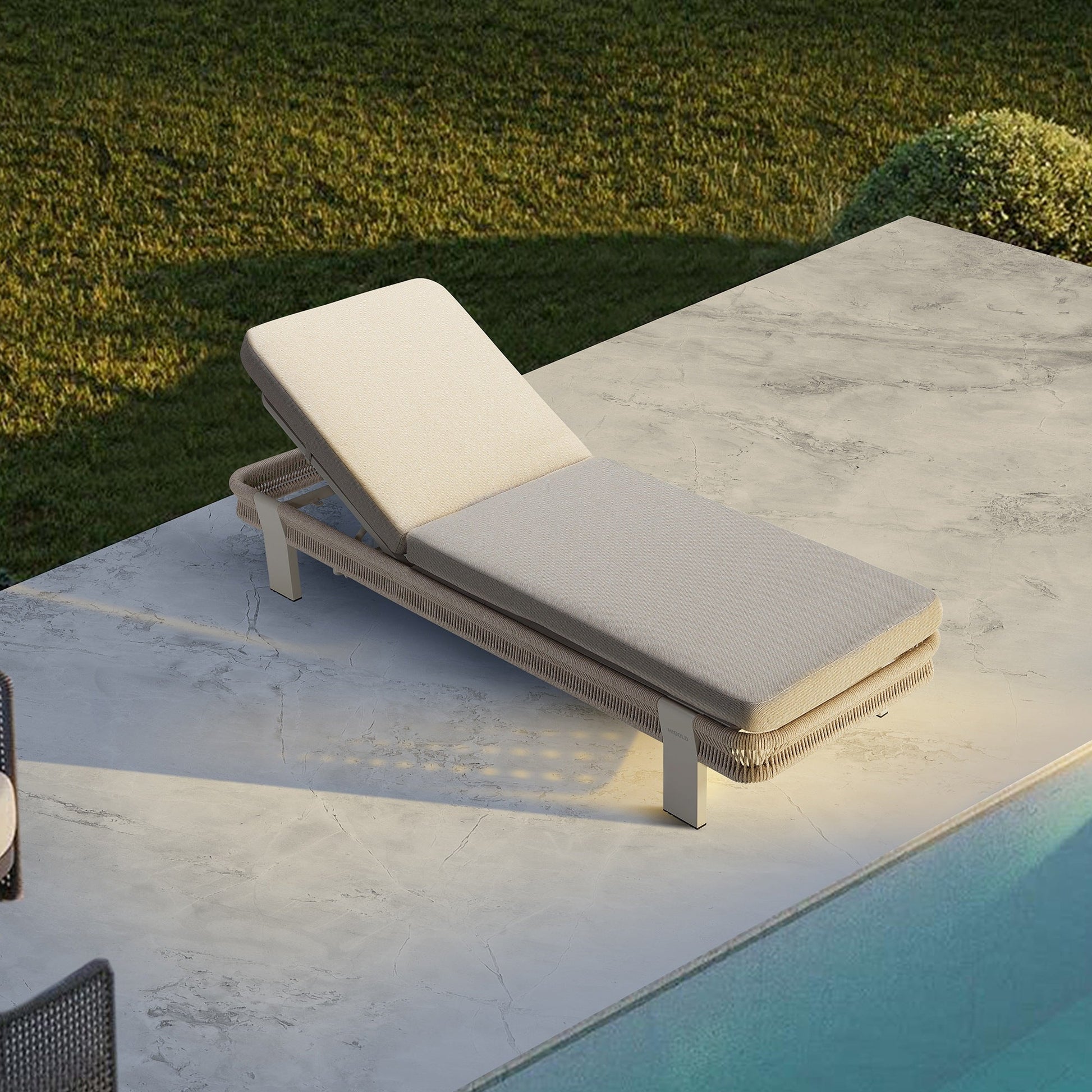 Tumbona de exterior con cojín beige – Diseño premium Home & Garden - Furniture | Zulter VIP .