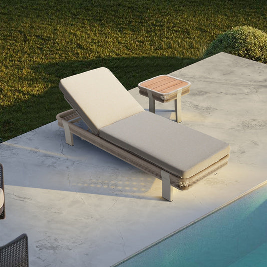 Tumbona de exterior con cojín beige – Diseño premium Home & Garden - Furniture | Zulter VIP .