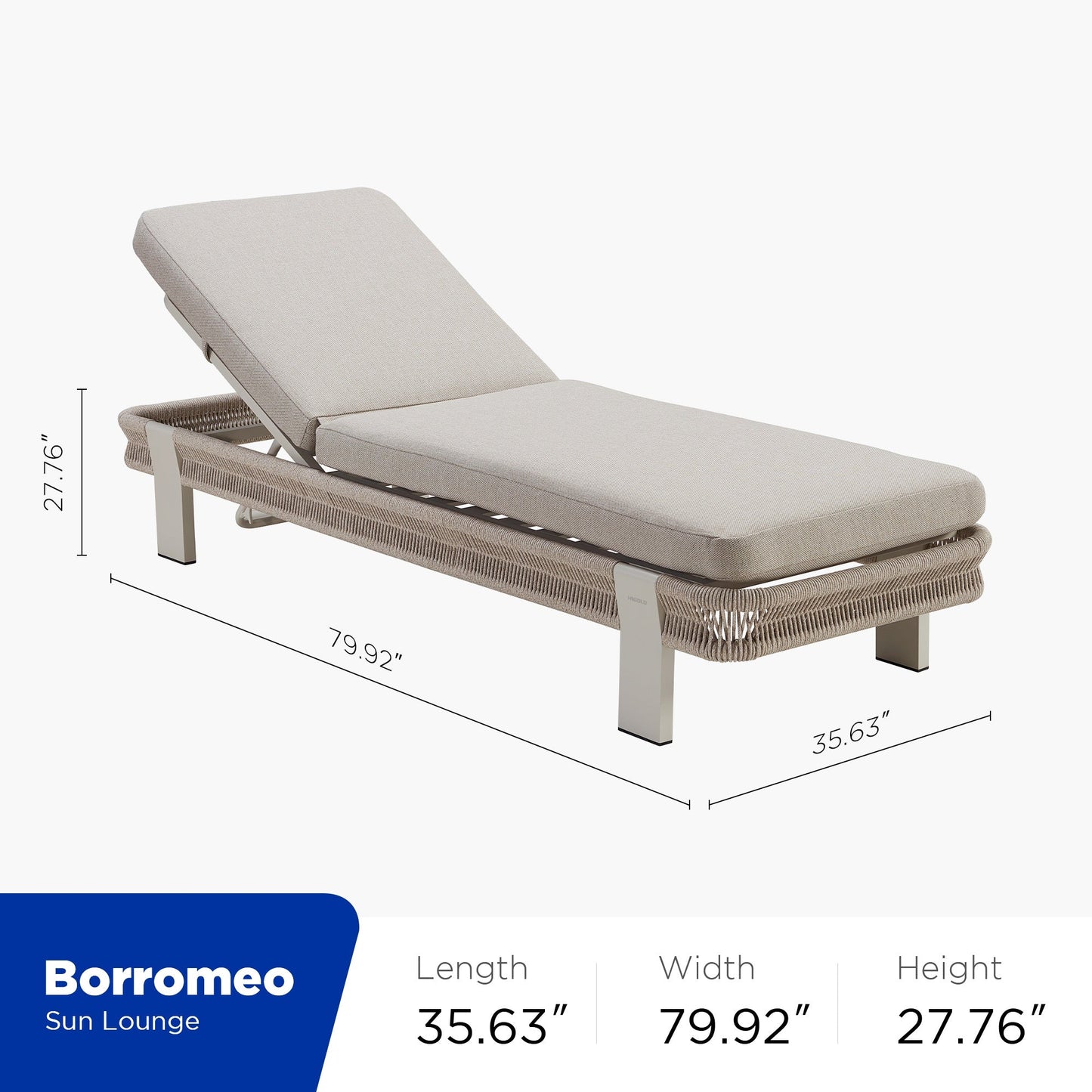 Tumbona de exterior con cojín beige – Diseño premium Home & Garden - Furniture | Zulter VIP .